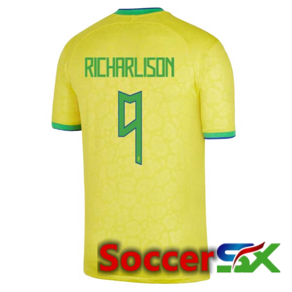 Brazil (RICHARLISON 9) Home Jersey Yellow World Cup 2022