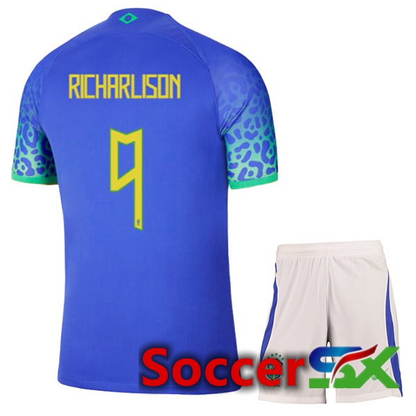 Brazil (RICHARLISON 9) Kids Away Jersey Blue 2023/2023