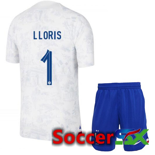 France (LLORIS 1) Kids Away Jersey White 2023/2023