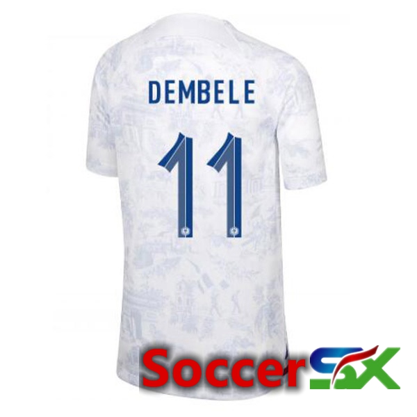 France (DEMBELE 11) Away Jersey White 2023/2023