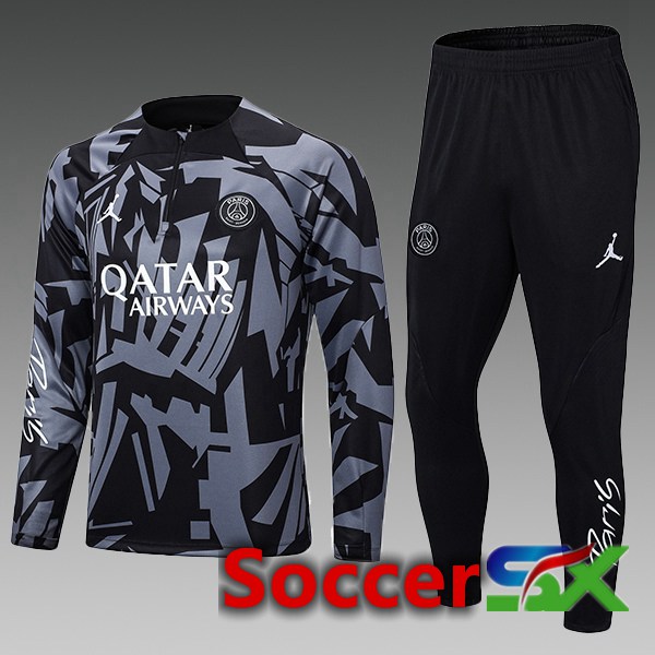 Paris PSG Kids Training Jacket Suit Black Grey 2022/2023