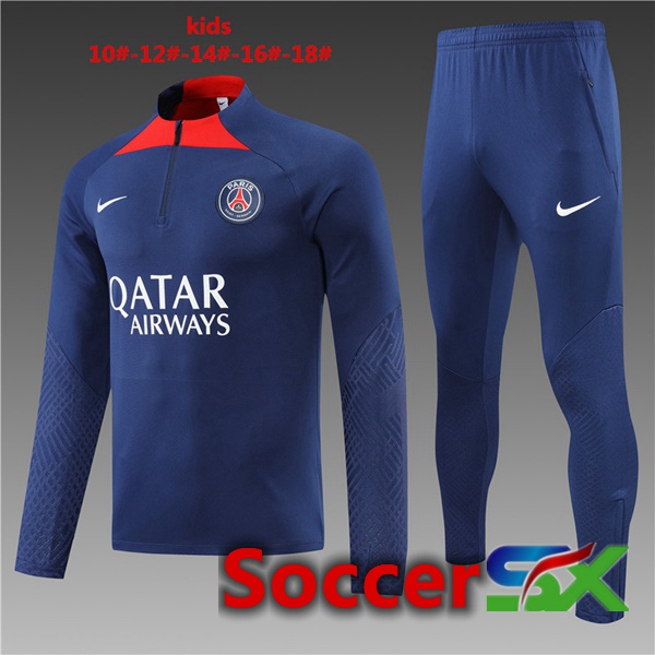 Paris PSG Kids Training Jacket Suit Blue 2022/2023