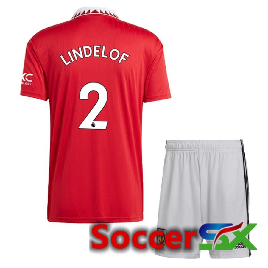 Manchester United (LINDELOF 2) Kids Home Jersey 2022/2023