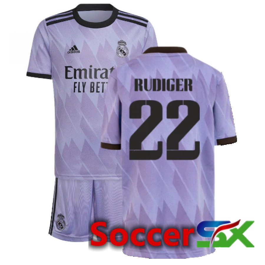 Real Madrid (Rudiger 22) Kids Away Jersey 2022/2023