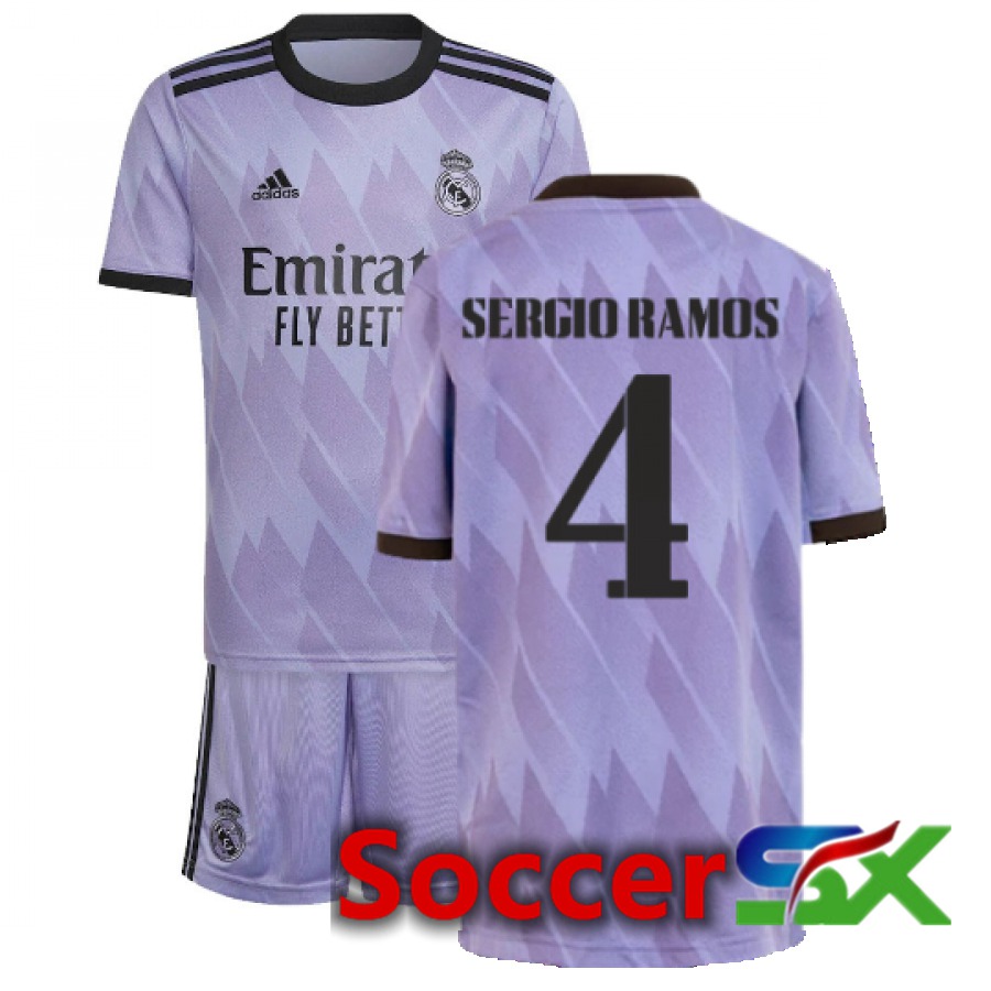 Real Madrid (Sergio Ramos 4) Kids Away Jersey 2022/2023