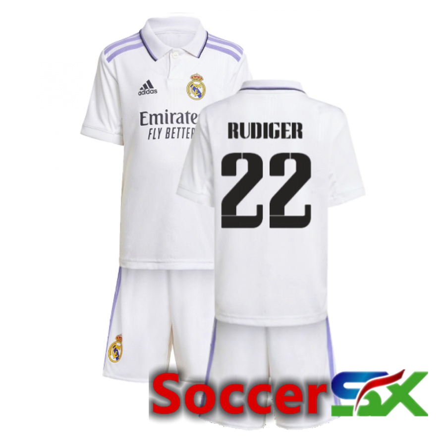 Real Madrid (Rudiger 22) Kids Home Jersey 2022/2023