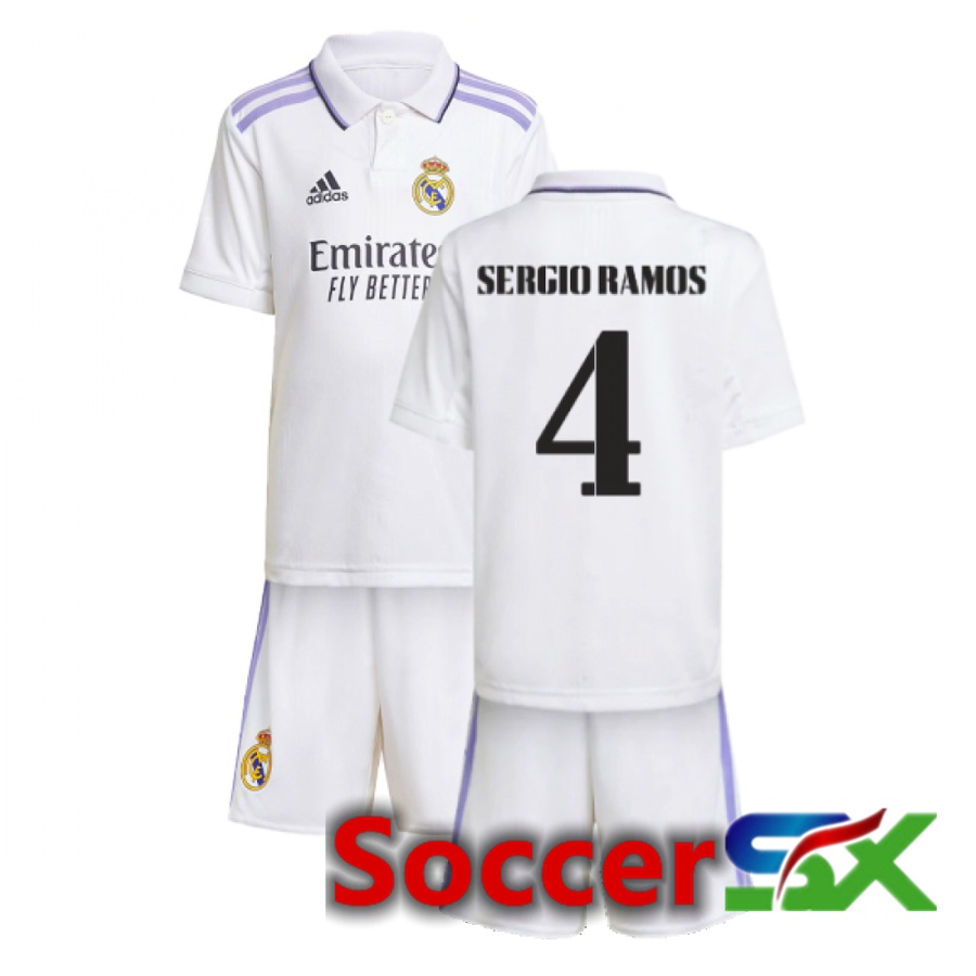 Real Madrid (Sergio Ramos 4) Kids Home Jersey 2022/2023