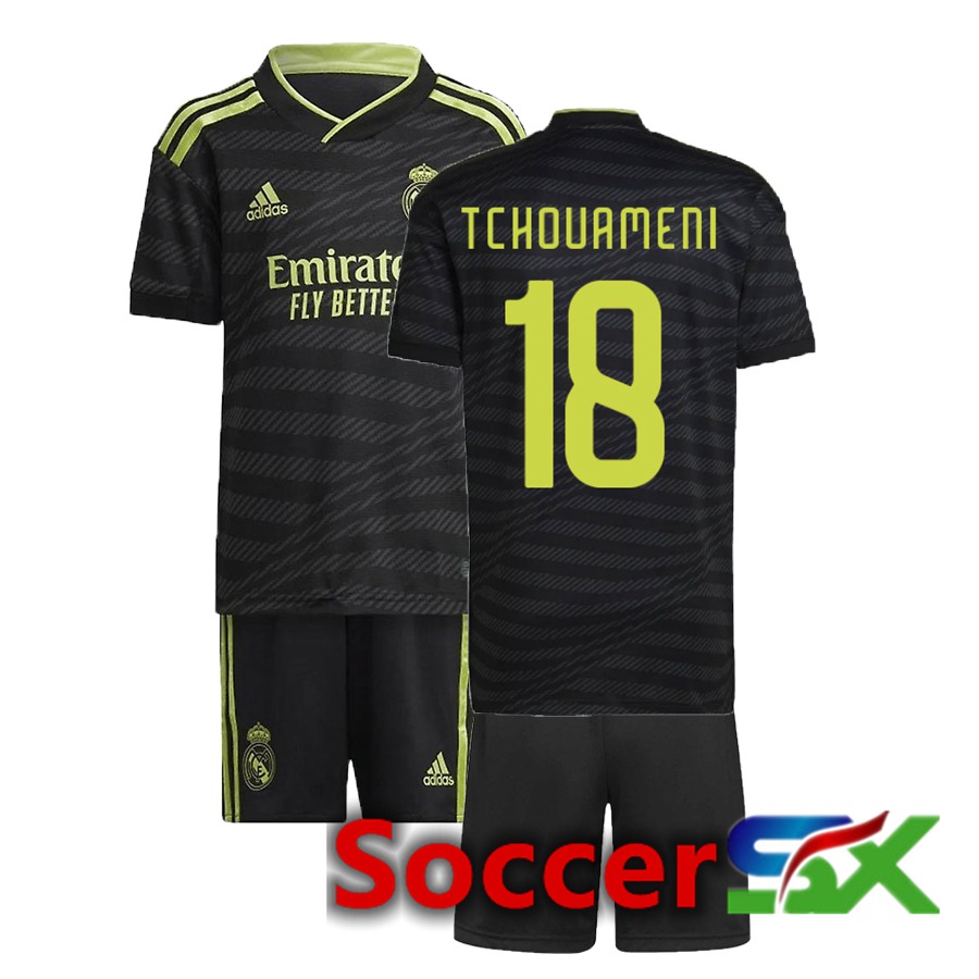 Real Madrid (Tchouameni 18) Kids Third Jersey 2022/2023