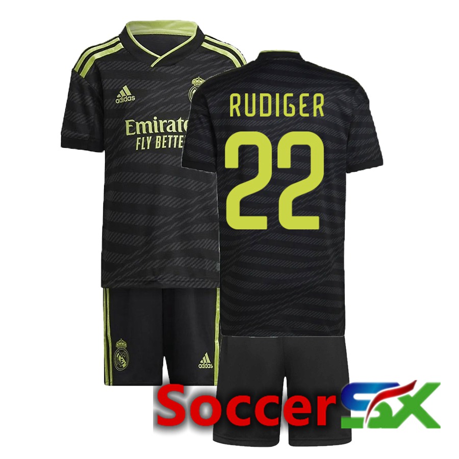 Real Madrid (Rudiger 22) Kids Third Jersey 2022/2023