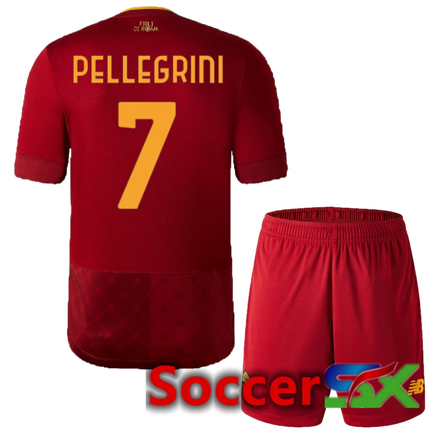 AS Roma (Pellegrini 7) Kids Home Jersey 2022/2023