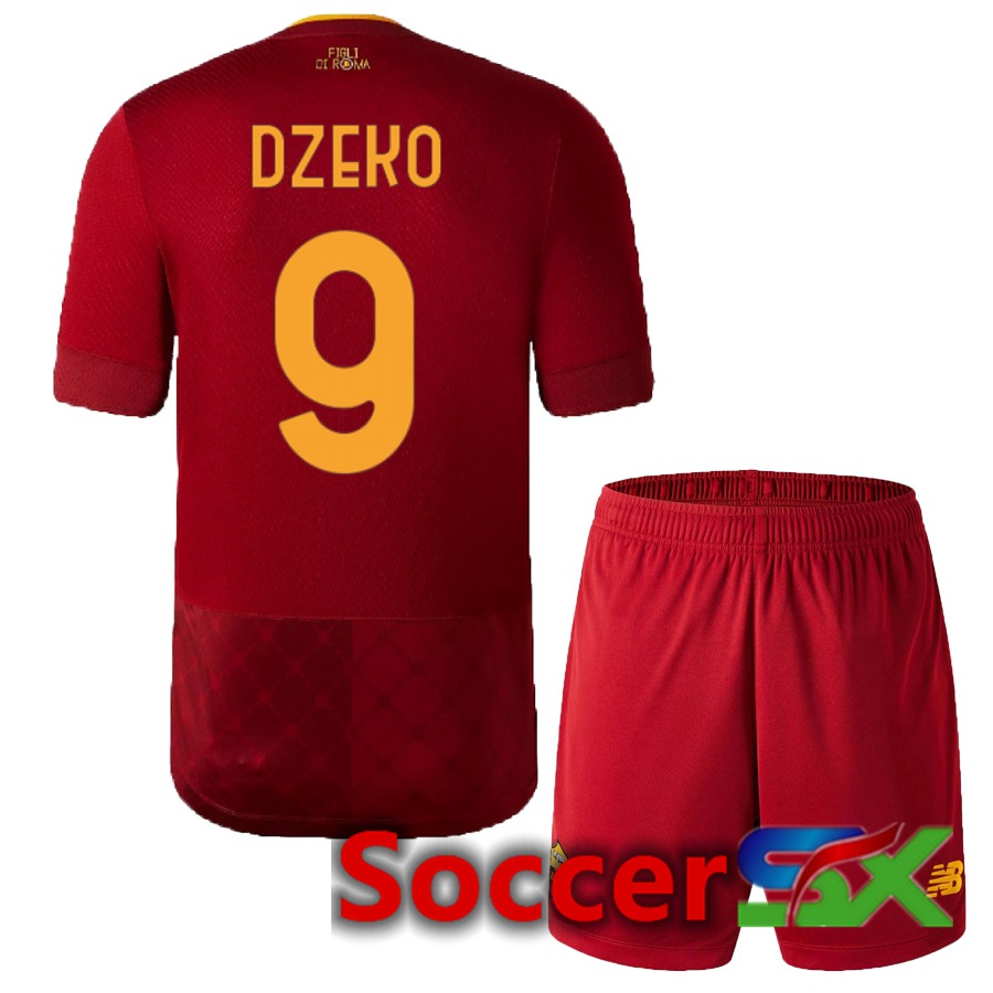 AS Roma (Dzeko 9) Kids Home Jersey 2022/2023