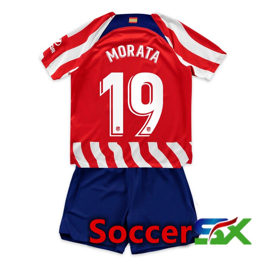 Atletico Madrid (Morata 19) Kids Home Jersey 2022/2023