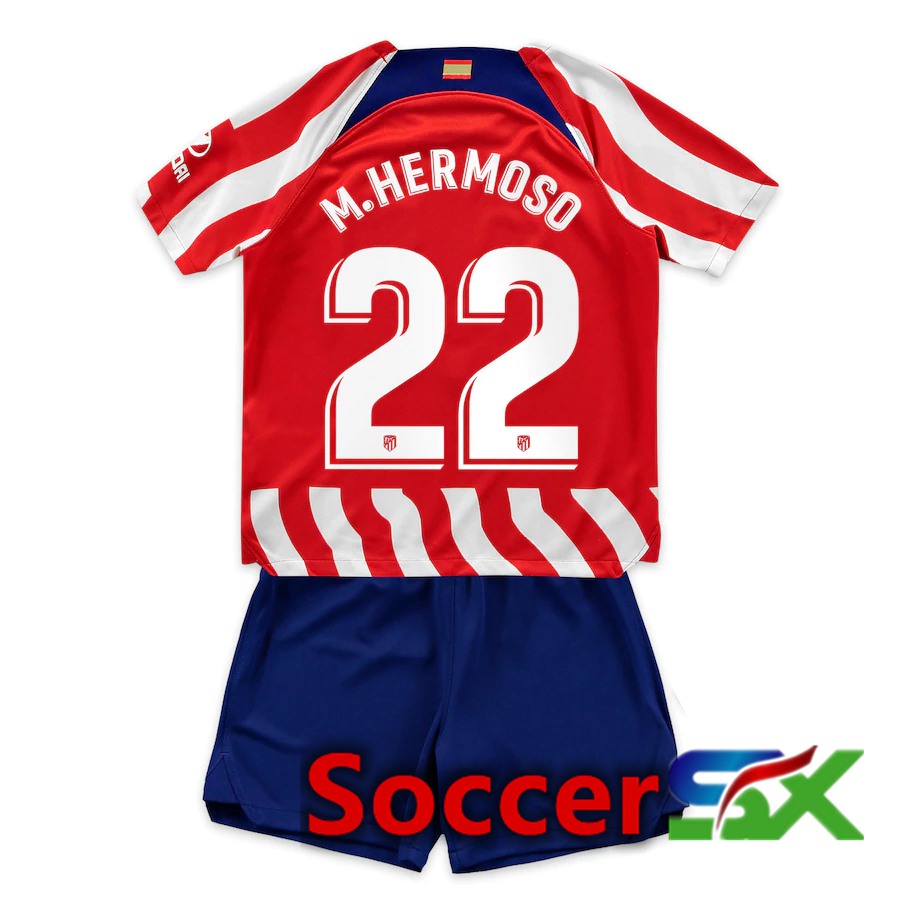 Atletico Madrid (M.Hermoso 22) Kids Home Jersey 2022/2023