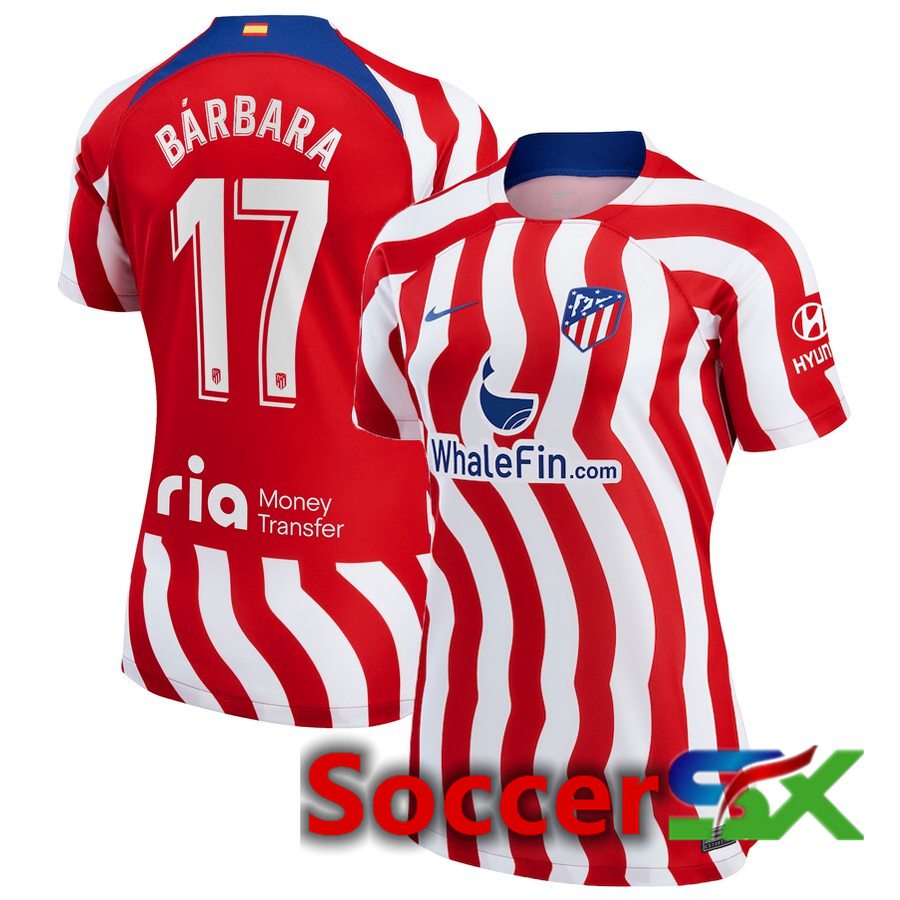 Atletico Madrid (Bárbara 17) Womens Home Jersey 2022/2023