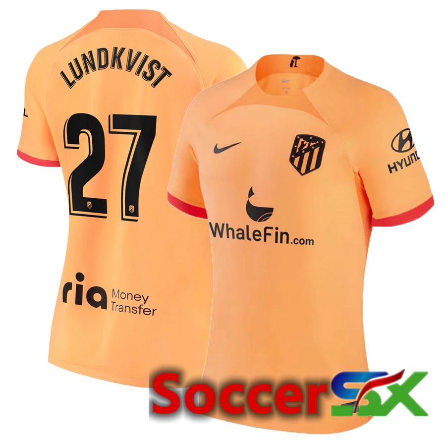 Atletico Madrid (Lundkvist 27) Womens Third Jersey 2022/2023