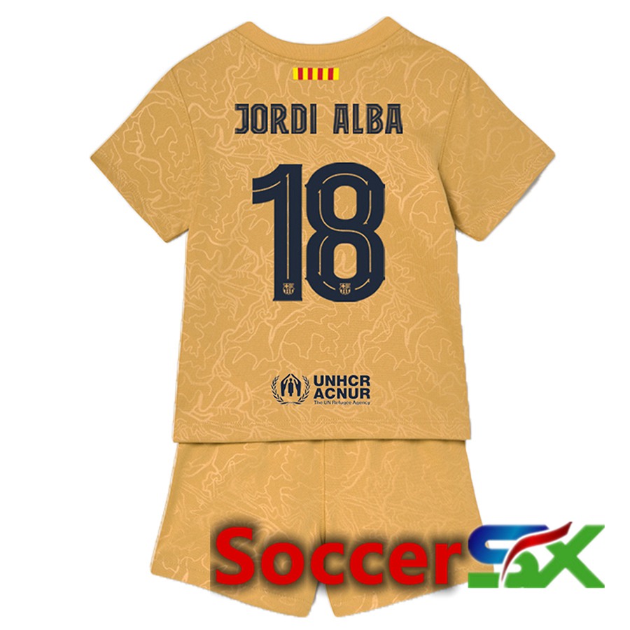 FC Barcelona (Jordi Alba 18) Kids Away Jersey 2022/2023