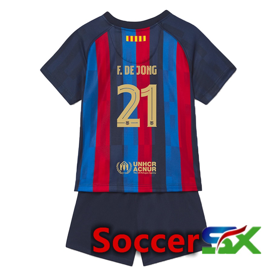 FC Barcelona (F.De Jong 21) Kids Home Jersey 2022/2023