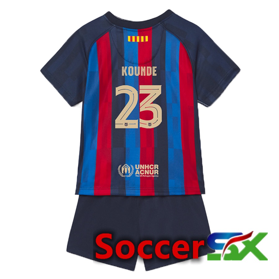 FC Barcelona (Kounde 23) Kids Home Jersey 2022/2023