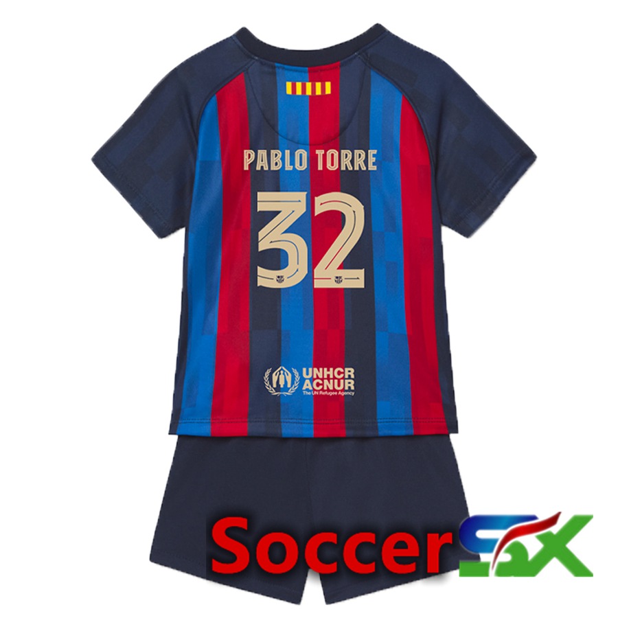 FC Barcelona (Pablo Torre 32) Kids Home Jersey 2022/2023