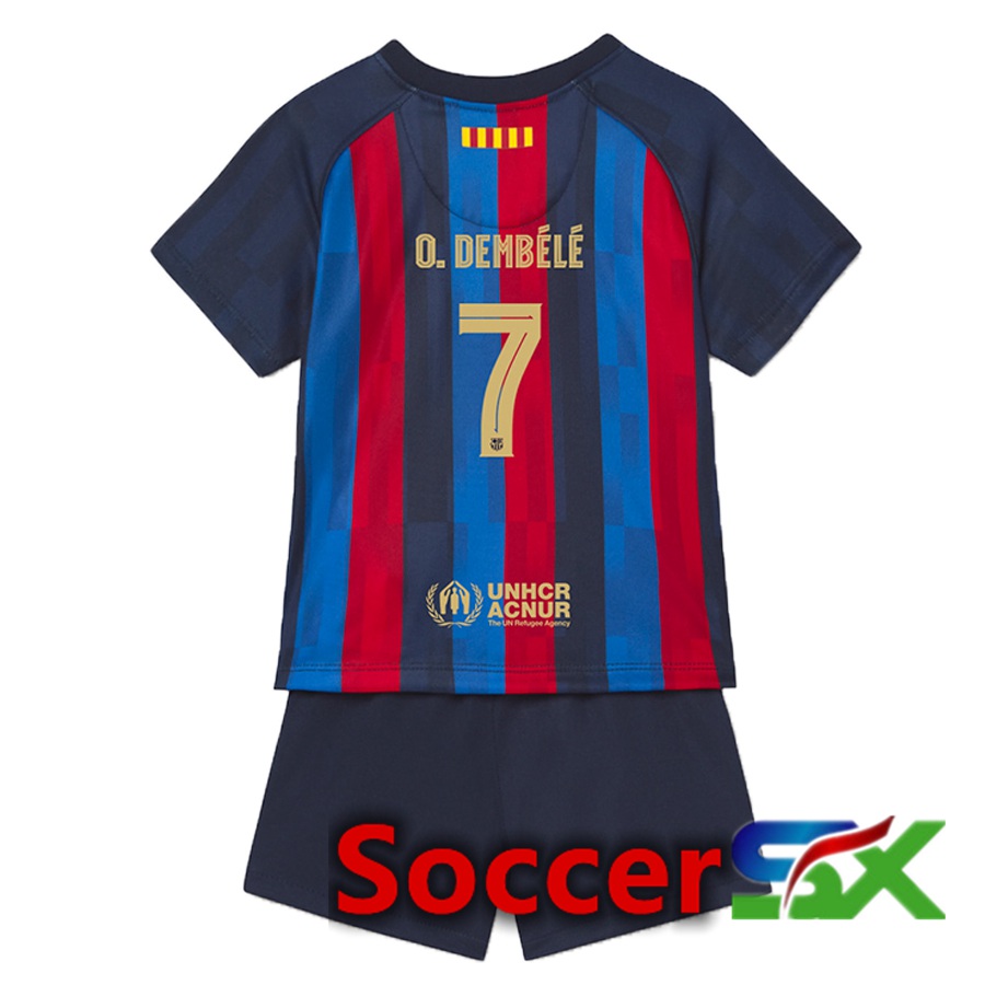 FC Barcelona (O.Dembélé 7) Kids Home Jersey 2022/2023