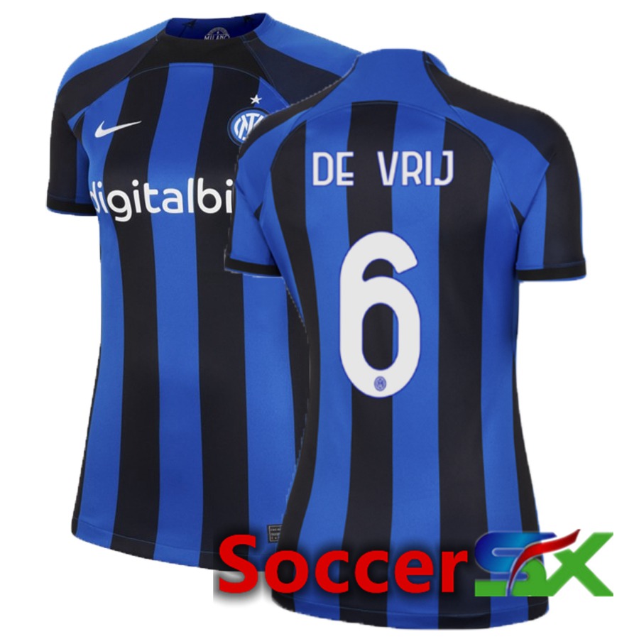 Inter Milan (De Vrij 6) Womens Home Jersey 2022/2023