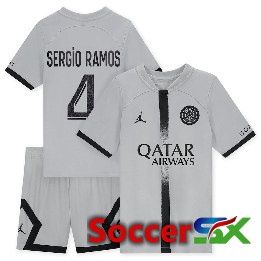 Paris PSG (Sergio Ramos 4) Kids Away Jersey 2022/2023