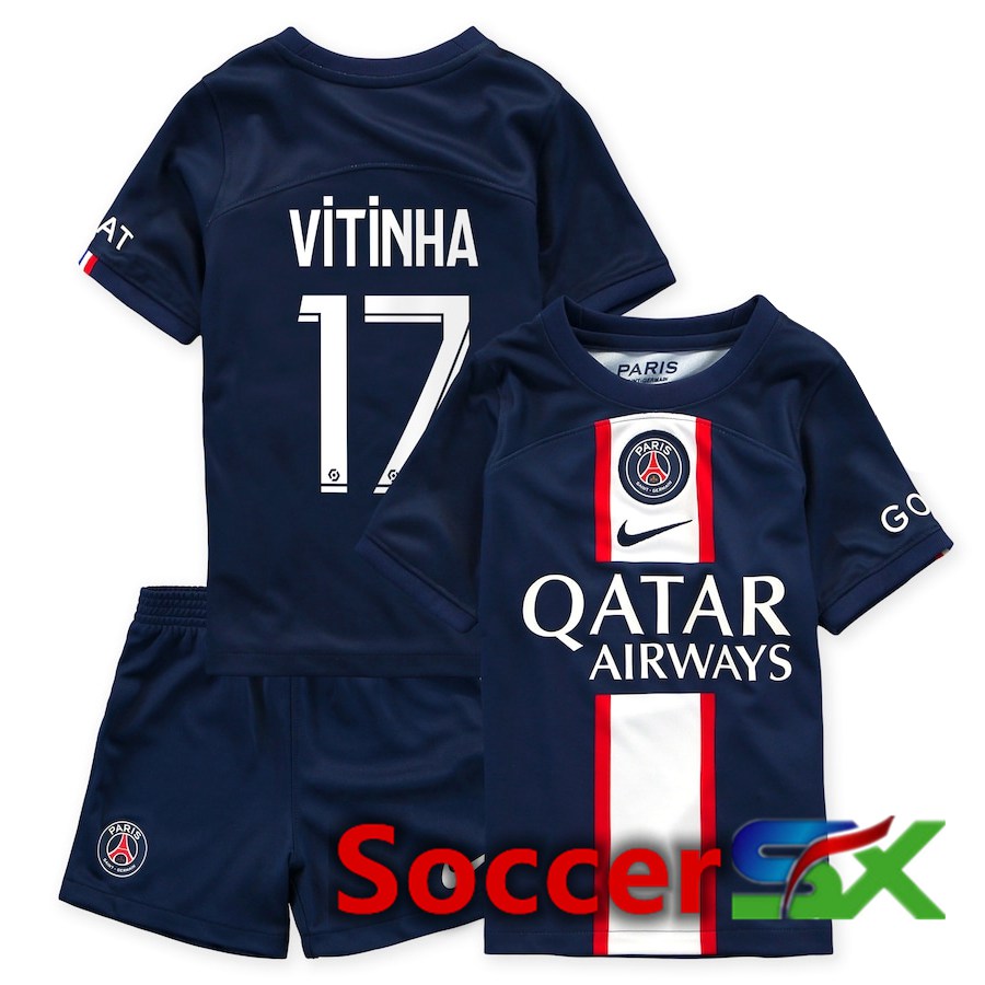 Paris PSG (Vitinha 17) Kids Home Jersey 2022/2023