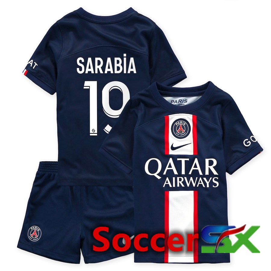 Paris PSG (Sarabia 19) Kids Home Jersey 2022/2023
