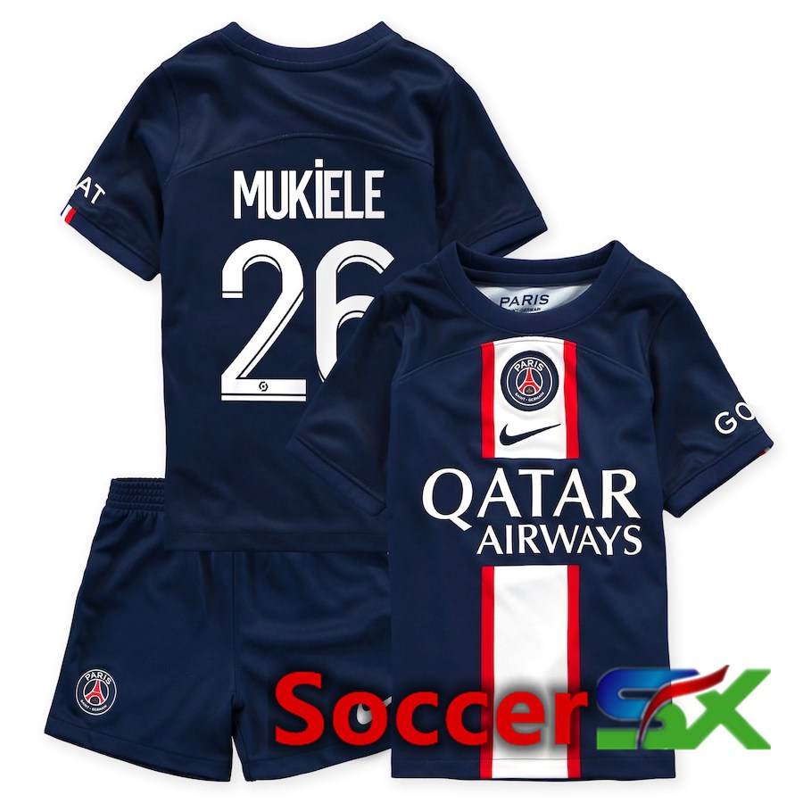 Paris PSG (Mukiele 26) Kids Home Jersey 2022/2023