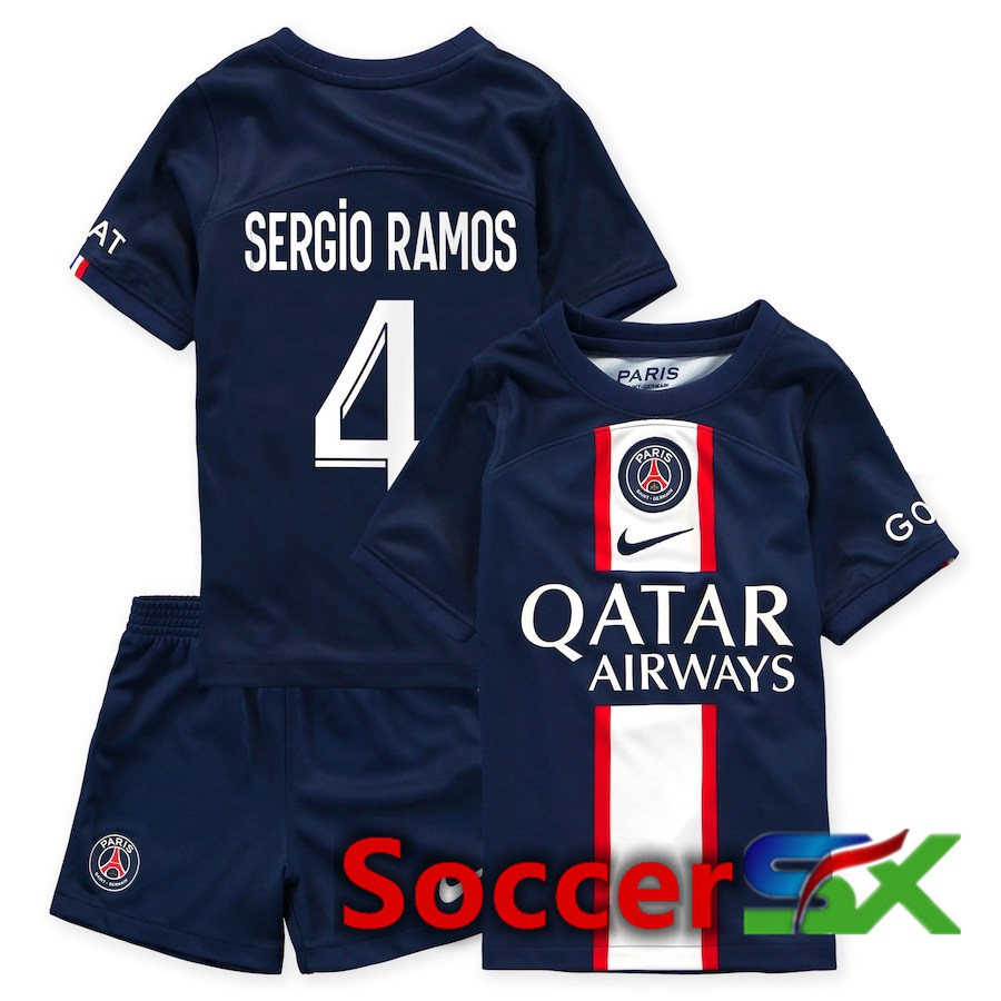 Paris PSG (Sergio Ramos 4) Kids Home Jersey 2022/2023