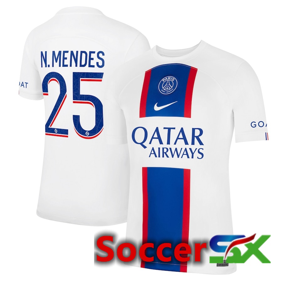 Paris PSG (N.Mendes 25) Third Jersey 2022/2023