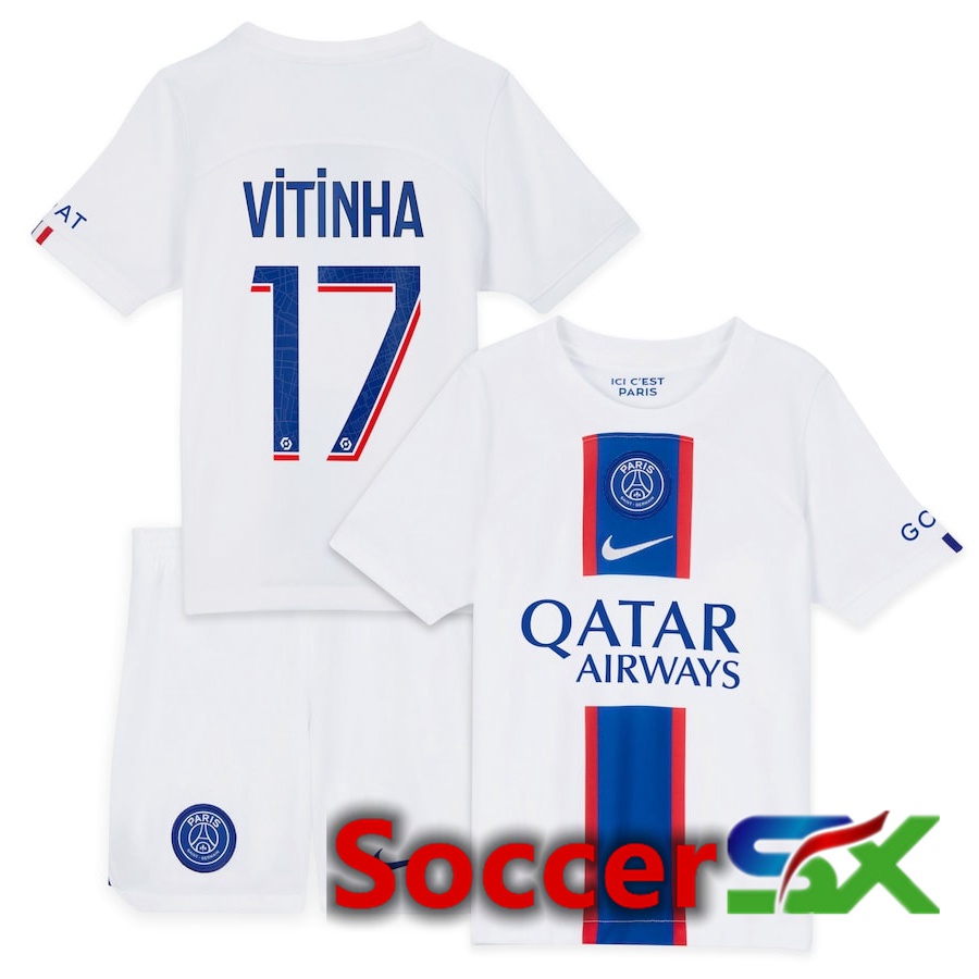 Paris PSG (Vitinha 17) Kids Third Jersey 2022/2023