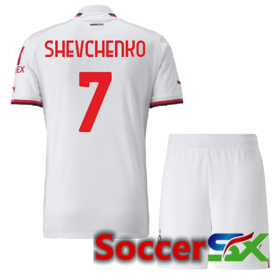 AC Milan (Shevchenko 7) Kids Away Jersey 2022/2023