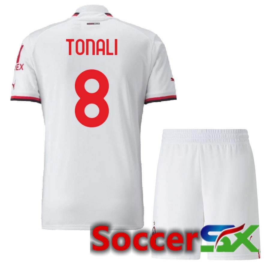 AC Milan (Tonali 8) Kids Away Jersey 2022/2023