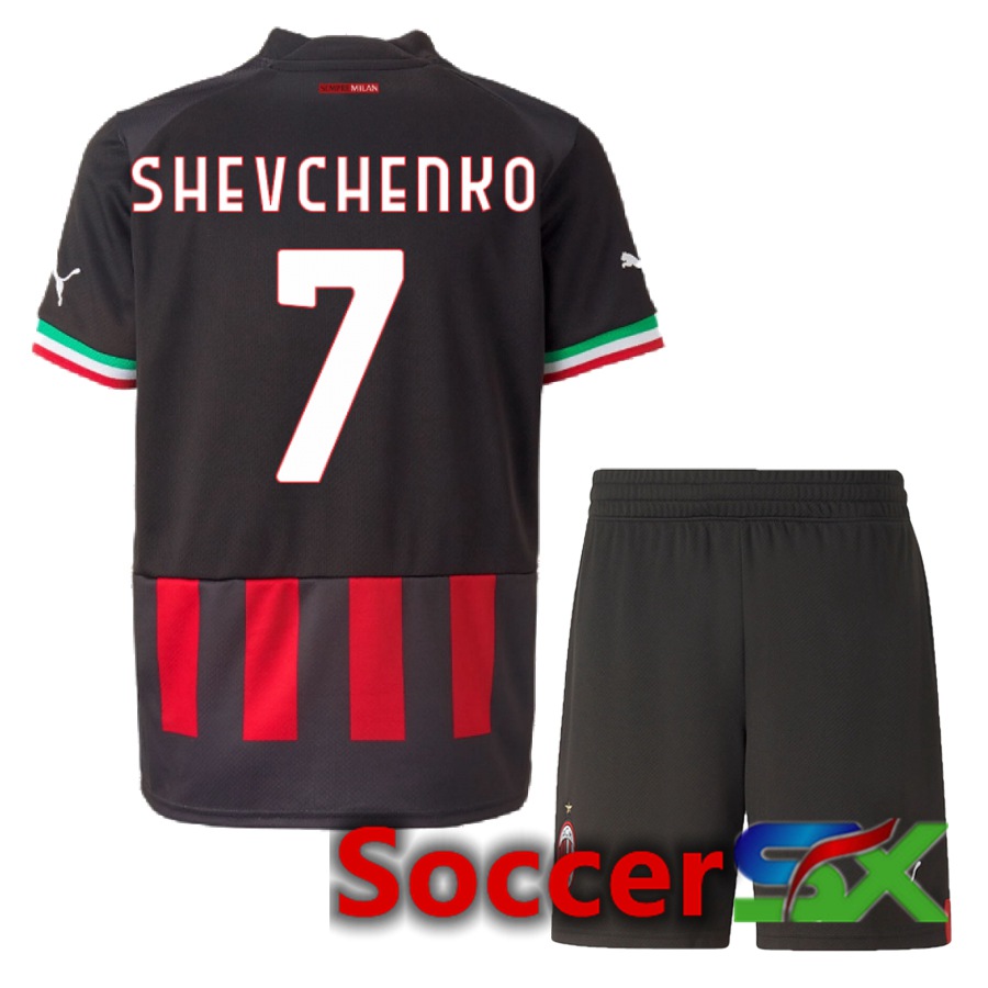 AC Milan (Shevchenko 7) Kids Home Jersey 2022/2023
