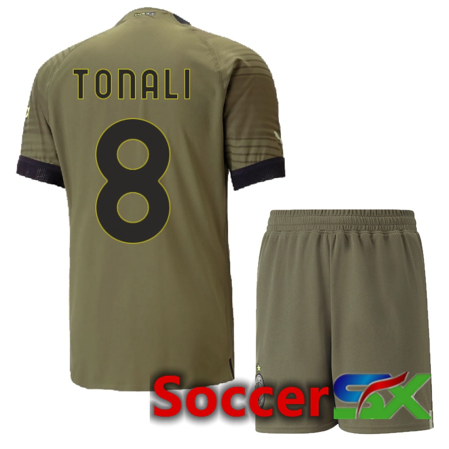 AC Milan (Tonali 8) Kids Third Jersey 2022/2023