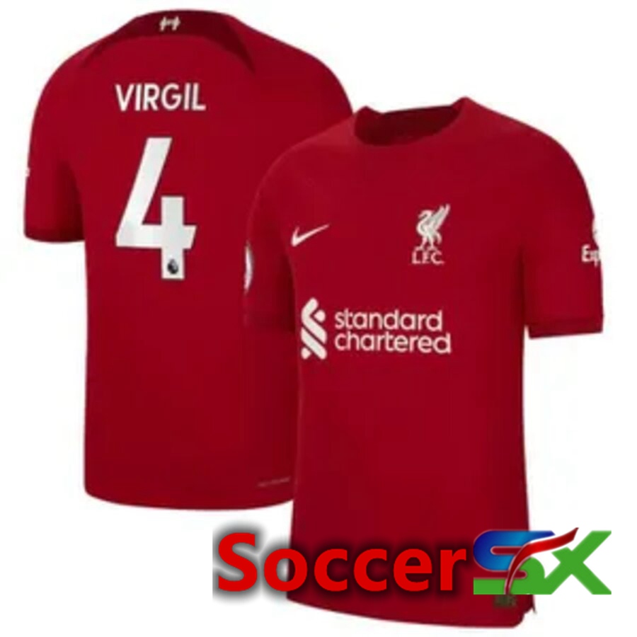 FC Liverpool（VIRGIL 4）Home Jersey 2022/2023