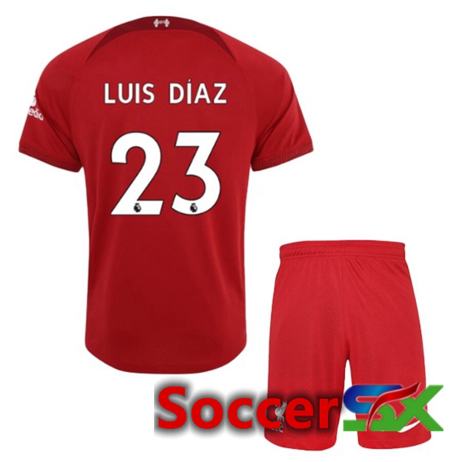 FC Liverpool（LUISDIAZ 23）Kids Home Jersey 2022/2023