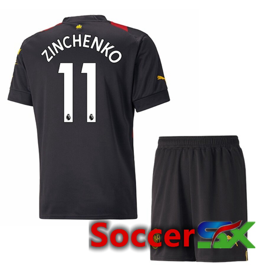 Manchester City（ZINCHENKO 11）Kids Away Jersey 2022/2023