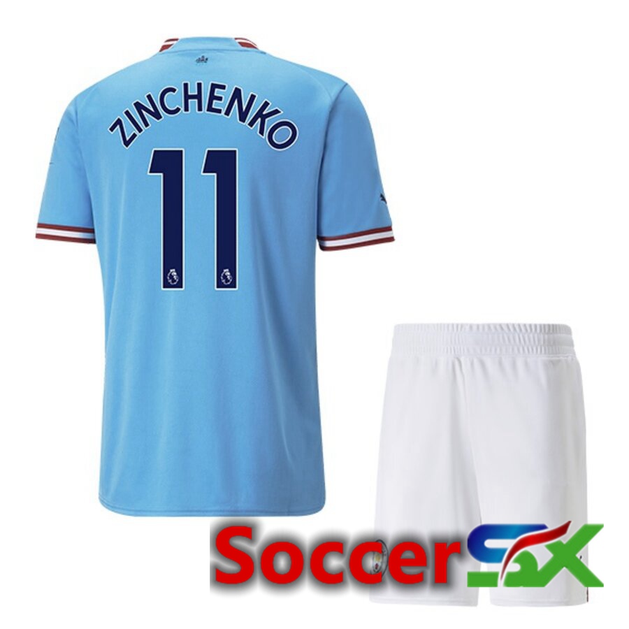 Manchester City（ZINCHENKO 11）Kids Home Jersey 2022/2023