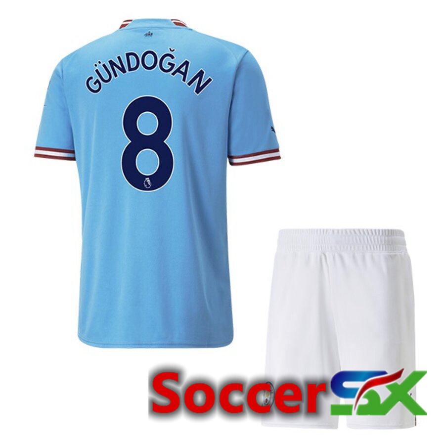 Manchester City（GUNDOGAN 8）Kids Home Jersey 2022/2023