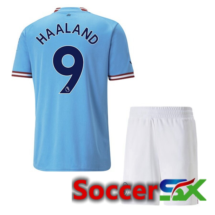 Manchester City（HAALAND 9）Kids Home Jersey 2022/2023