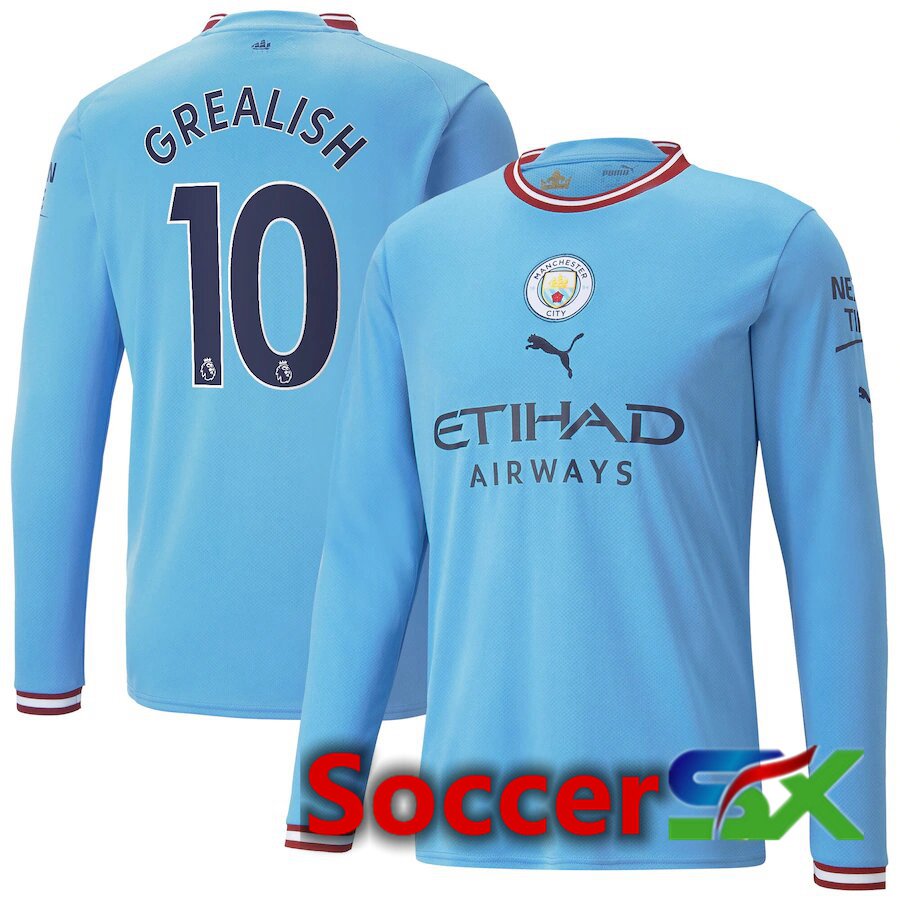 Manchester City（GREALISH 10）Home Jersey Long sleeve 2022/2023