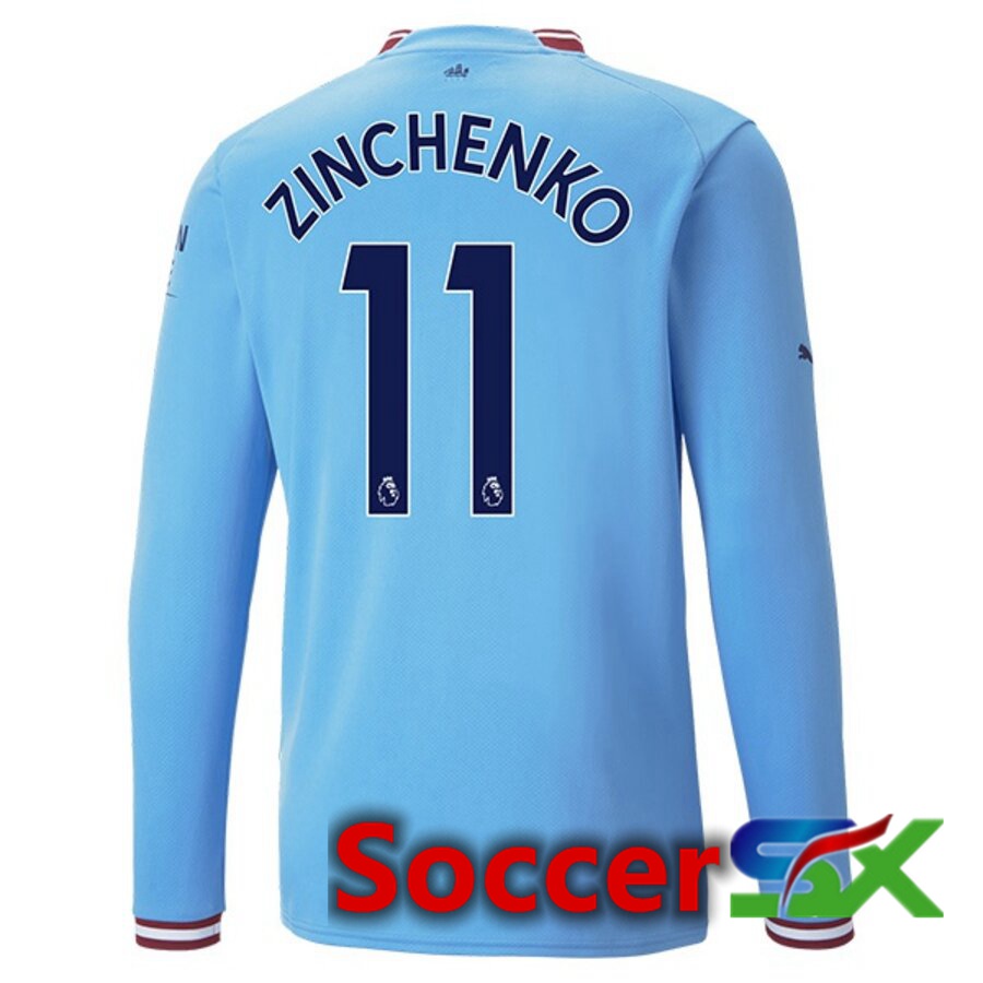 Manchester City（ZINCHENKO 11）Home Jersey Long sleeve 2022/2023