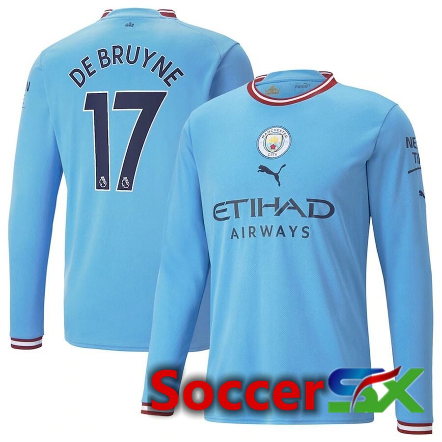 Manchester City（DEBRUYNE 17）Home Jersey Long sleeve 2022/2023