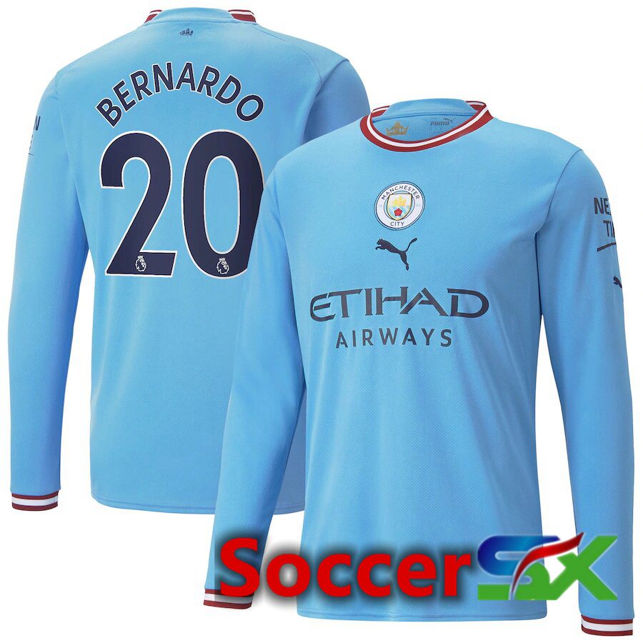 Manchester City（BERNARDO 20）Home Jersey Long sleeve 2022/2023