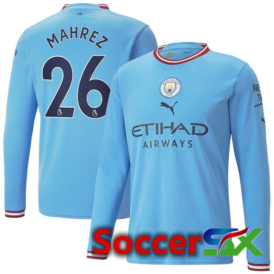 Manchester City（MAHREZ 26）Home Jersey Long sleeve 2022/2023