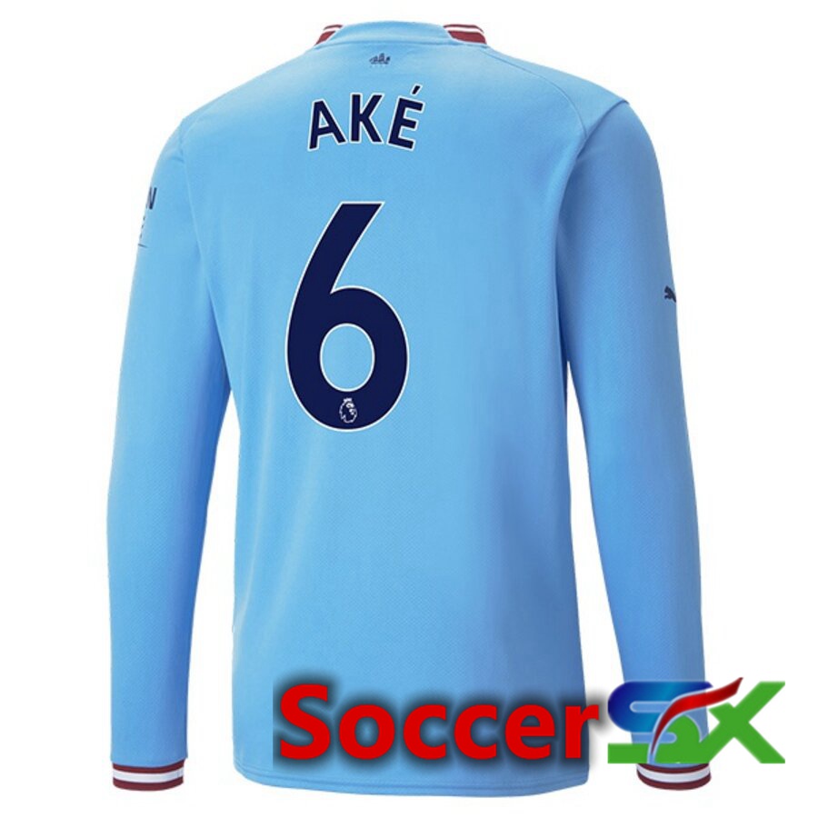 Manchester City（AKE 6）Home Jersey Long sleeve 2022/2023