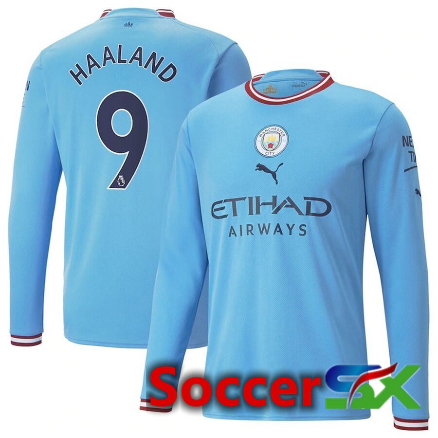 Manchester City（HAALAND 9）Home Jersey Long sleeve 2022/2023